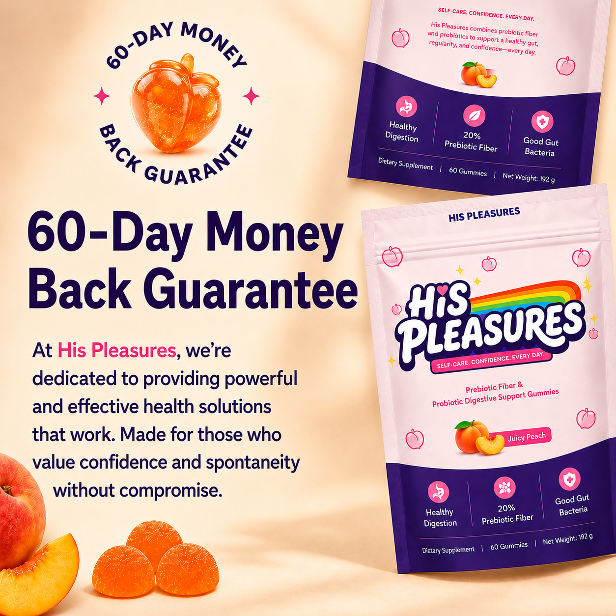 His Pleasures™ Sugar-Free Pre+Probiotic Fiber Gummies